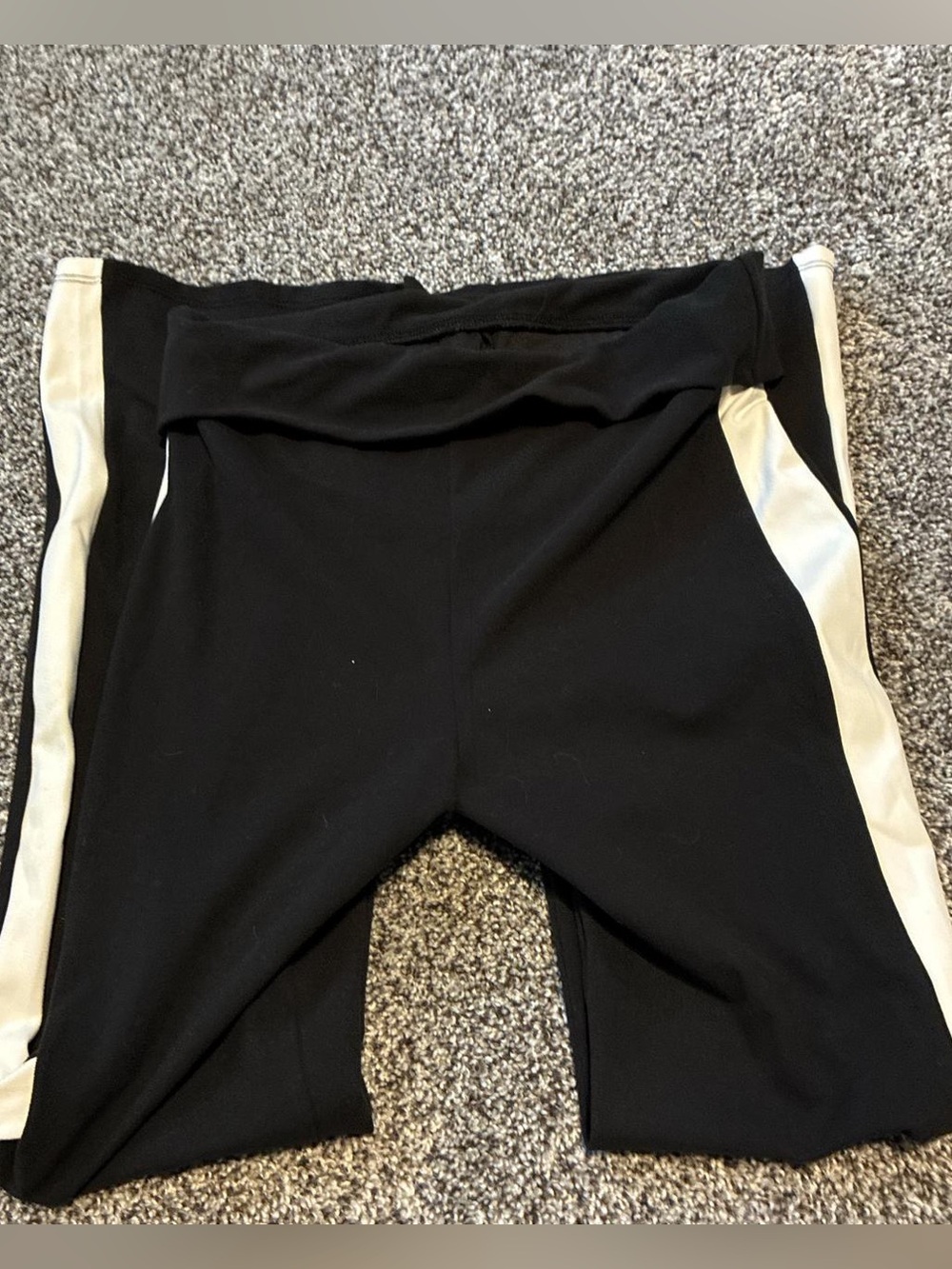 Kids Black Active Leggings with White Side Stripe